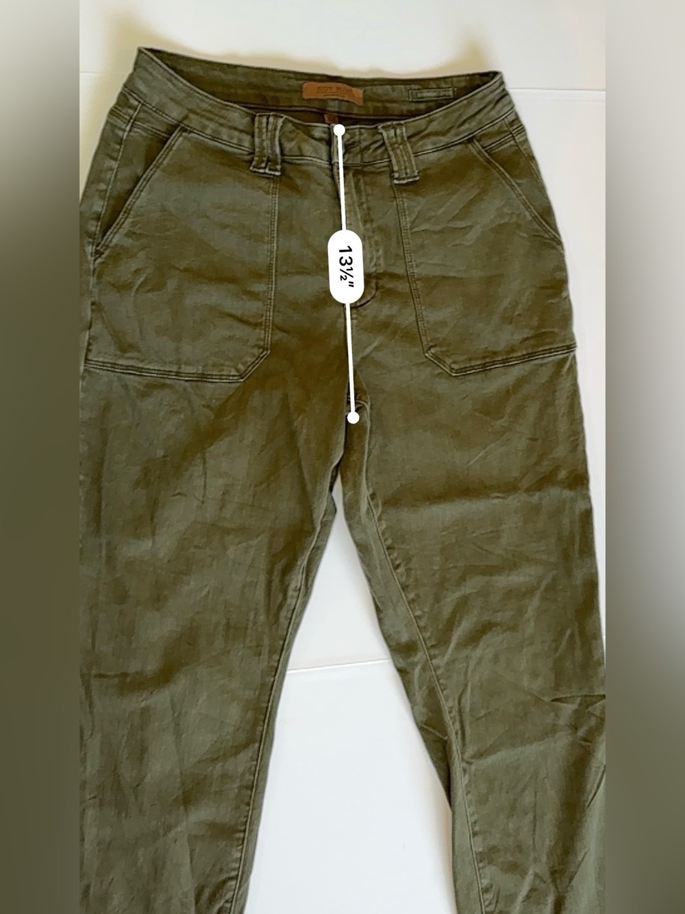Judy Blue High Waist Aurora Weekender Garment Dyed Cuffed Jeans Green 14W - Picture 4 of 8